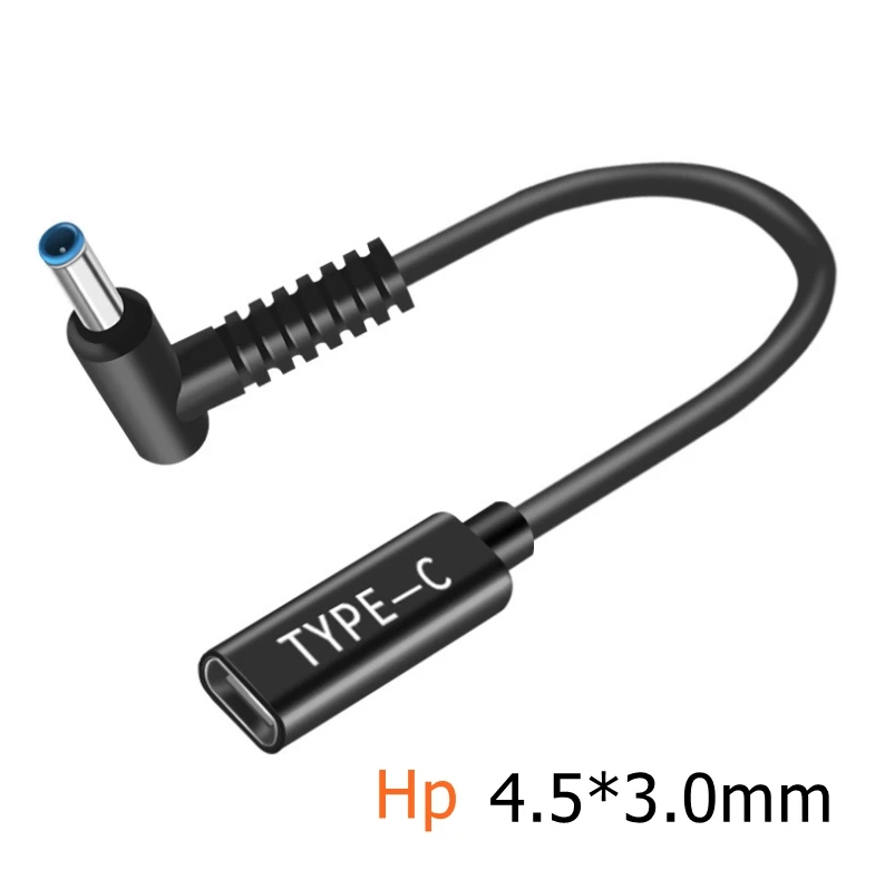 Adaptador de conector USB tipo C hembra a CC de 65W, Cable convertidor de cargador de fuente de alimentación PD para portátil Lenovo HP Samsung Dell - imagen 4