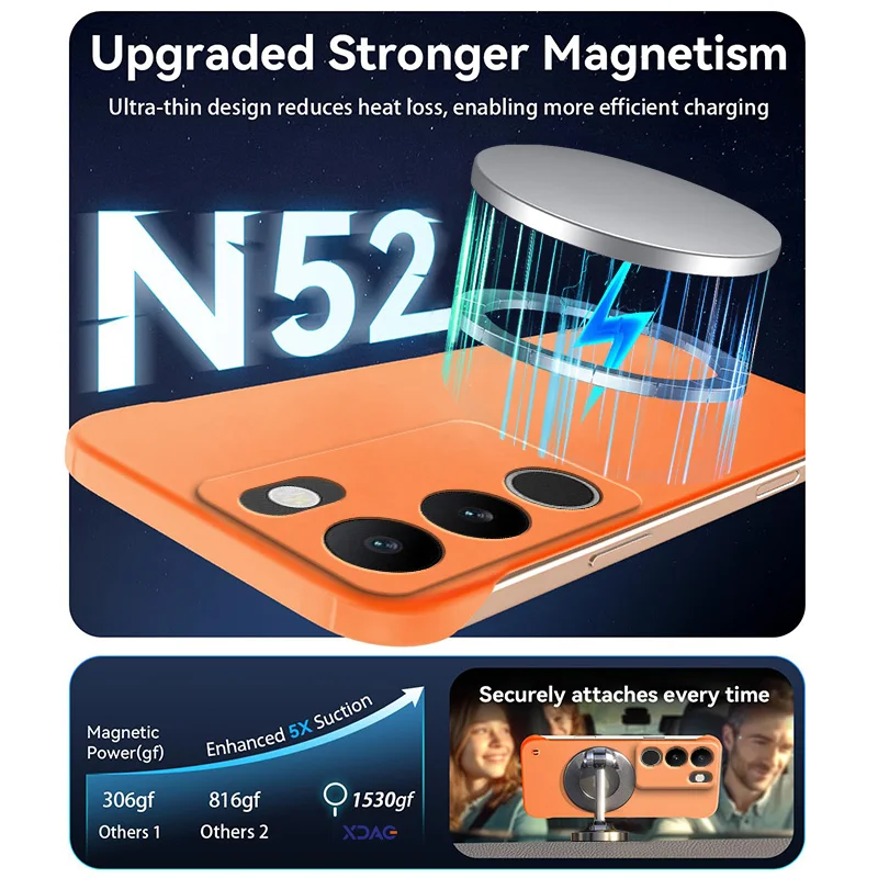 Fundas de teléfono magnéticas delgadas para VIVO S17 Pro S17t, funda dura mate antiarañazos para PC S17Pro 5G, armadura a prueba de golpes sin bordes - imagen 3