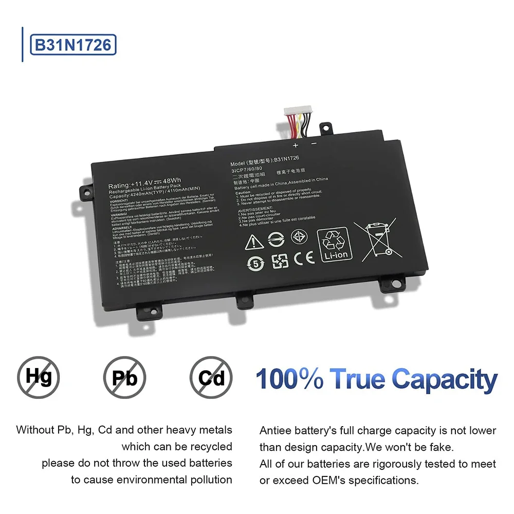 B31N1726 batería para portátil Compatible con Asus FX80 FX86 TUF FX504 FX504GE FX504GM FX505 FX505DT FX505DY FX505GE FX505GD FX505GM - imagen 5