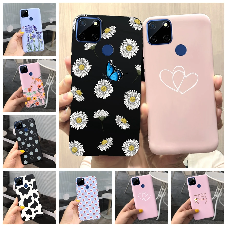 Para Realme C12 C15 C25 C25S Funda Realme 7i Global Funda trasera de teléfono de silicona Linda Funda suave para Realme C12 15 C25 25S TPU parachoques