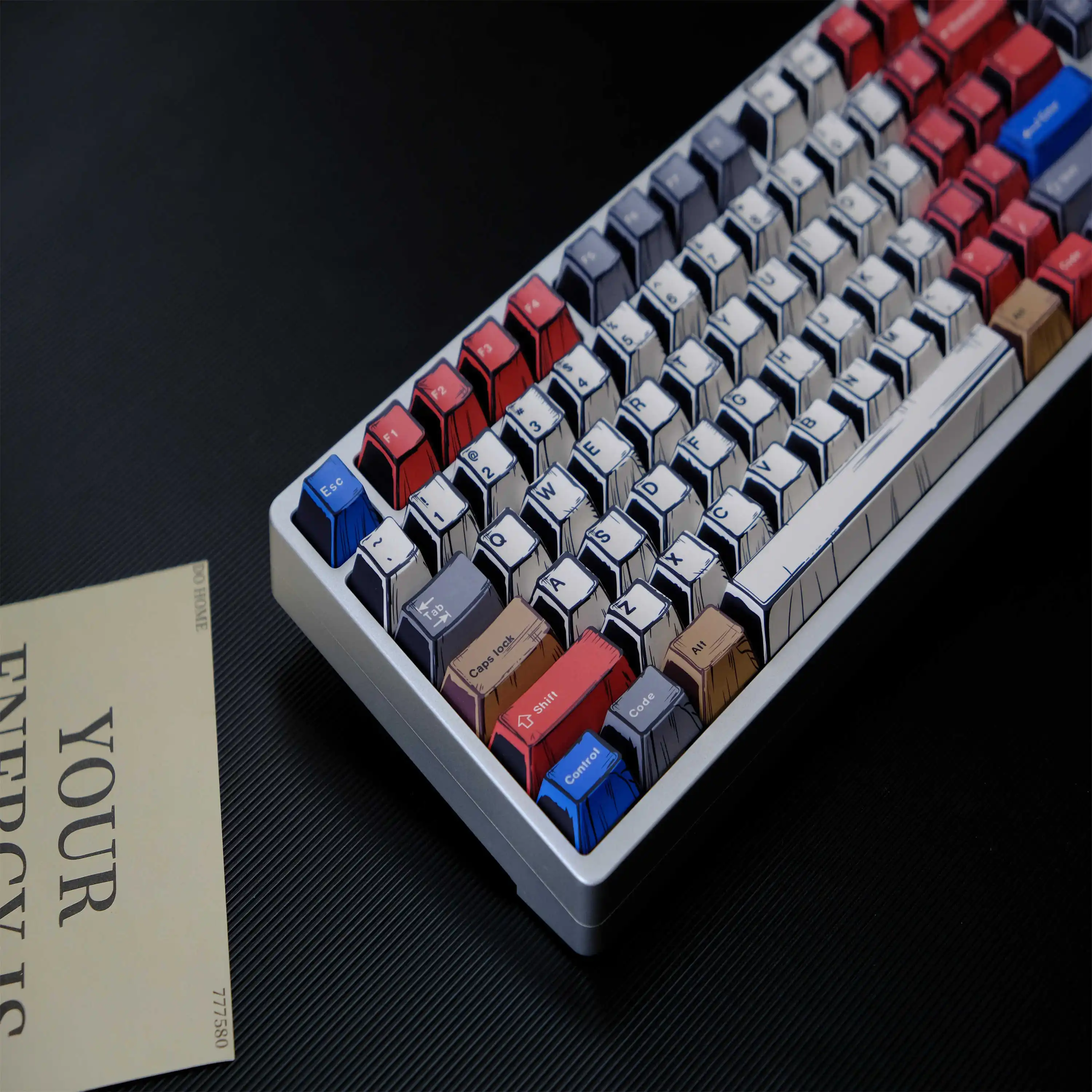 Juego de teclas con tema de cien lámparas, 150 teclas PBT, tapa de teclado estilo Manga personalizada, perfil de cereza, teclas para juegos para teclado mecánico - imagen 5