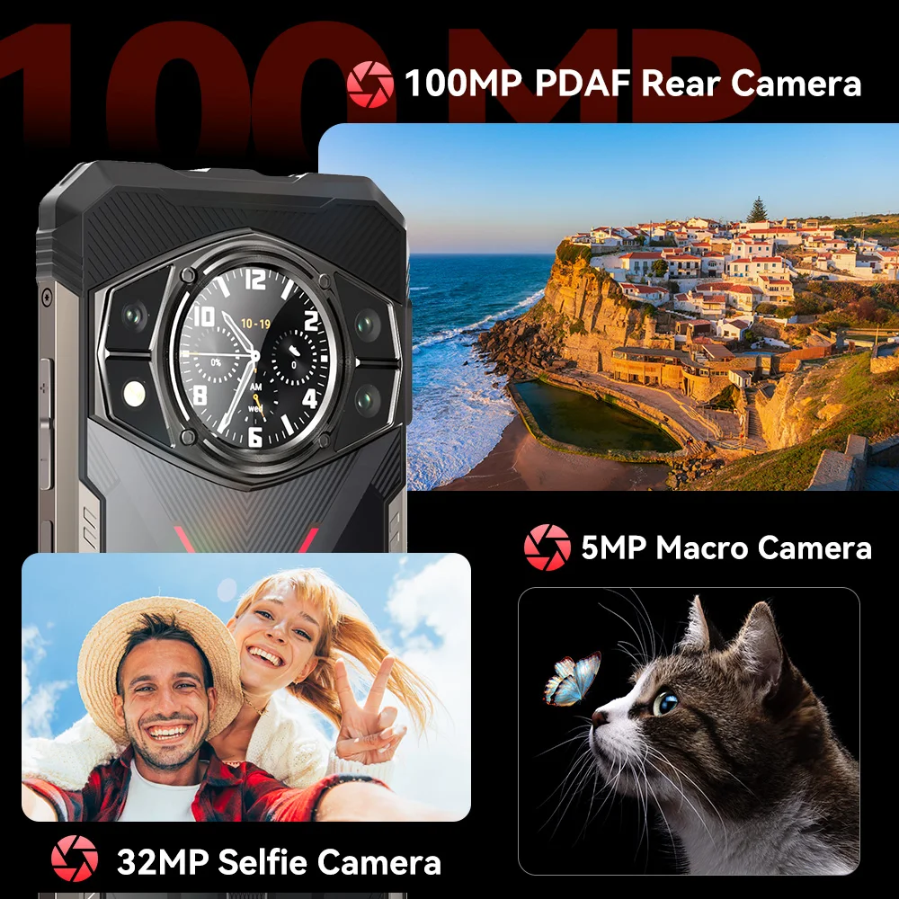 Cubot King Kong AX, Smartphone Android ultradelgado y resistente, Helio G99, 24 GB RAM, 256 GB ROM, pantalla de 120 Hz, 100 MP, NFC, doble pantalla - imagen 5