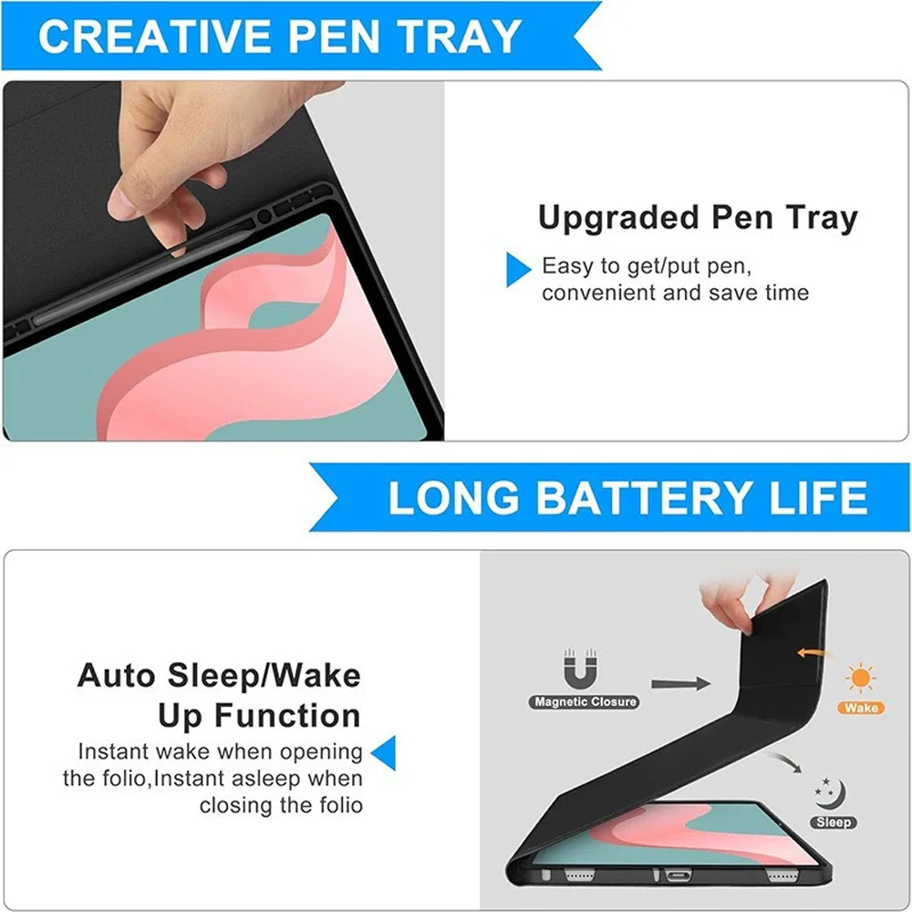 Funda para Samsung Tab S10 FE 10,9 pulgadas 2025, funda para teclado Bluetooth para Galaxy Tab S10 FE 10,9 SM-X520/X526/X526B - imagen 4