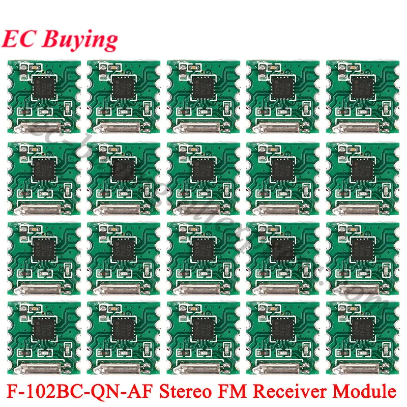 20 piezas/1 unidad F-102BC-QN-AF módulo receptor FM estéreo silicona SI4702 Chip TJ-FL102BC-V1.5 Placa de Radio MP3 MP4