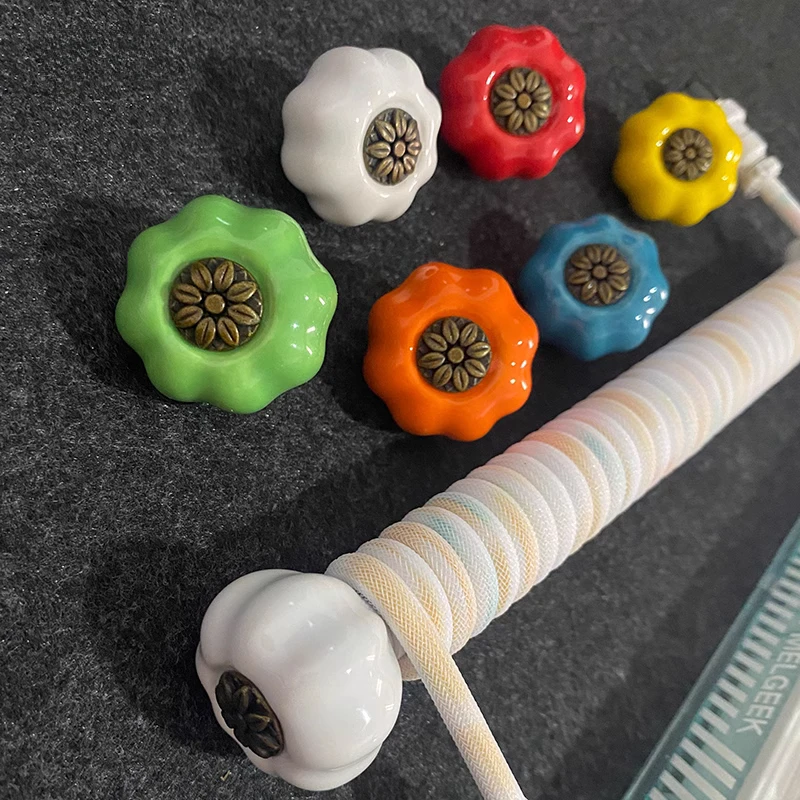 Cable de teclado en espiral tipo calabaza Original, 15CM, 18CM, carrete de varilla de peso, protección rodante, bobinado, varilla fija, poste de gestión de Color - imagen 2