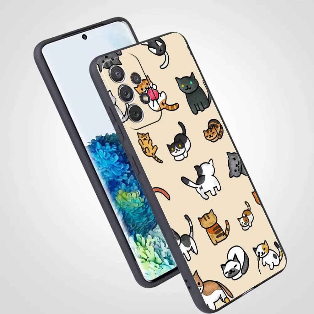 Funda de gato con dibujos animados para Samsung, carcasa bonita para A51, A71, A21S, A12, A11, A31, A41, A52, A32, A01, A23, A33, A53, A73, A03S, A13, 5G, A72, A54, A34 - imagen 4