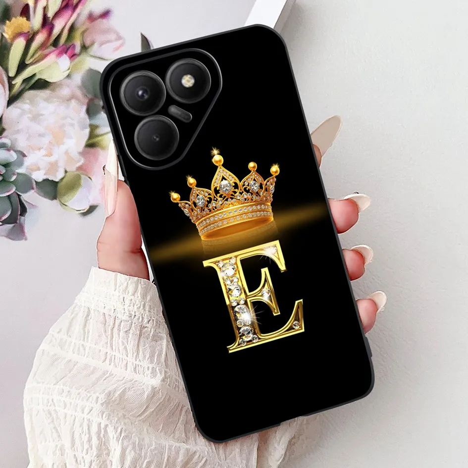 Para Tecno Pova 7 4G funda 2025 nuevas lindas letras de corona funda trasera de silicona negra suave para Tecno Pova7 4G LJ6 Protector carcasa de teléfono - imagen 4