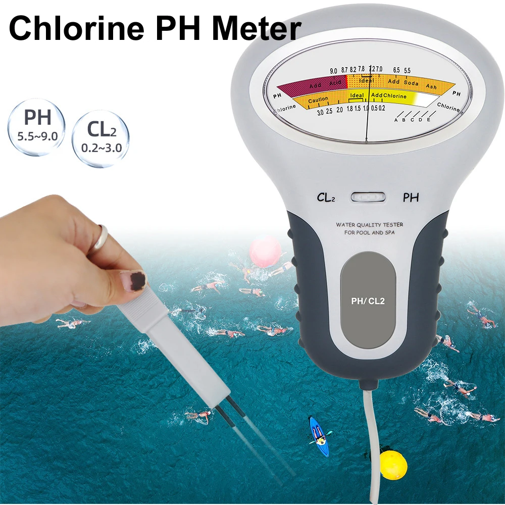 Monitor de PH para piscina de cloro 2 en 1, medidor de acuario, nivel CL2, medidor de PH Digital portátil, instrumentos de calidad del agua