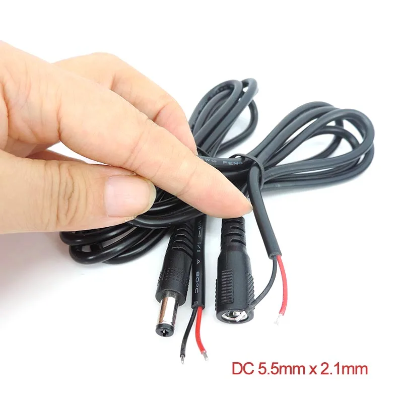 Cable de extensión CC de 5,5mm y 2,1mm, Cable de alimentación macho y hembra para cámaras de seguridad CCTV, tira de luces LED - imagen 5