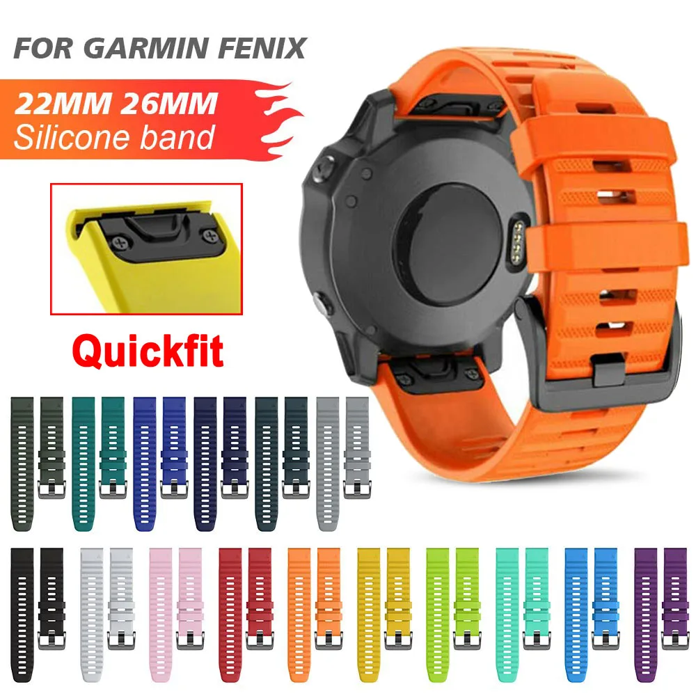 Correa de silicona para reloj inteligente, pulsera de 20, 22 y 26mm para Garmin Fenix 7, 7X, 7S, 6X, 6S, 6Pro, 5X, 5Plus, 3HR, QuickFit - imagen 3