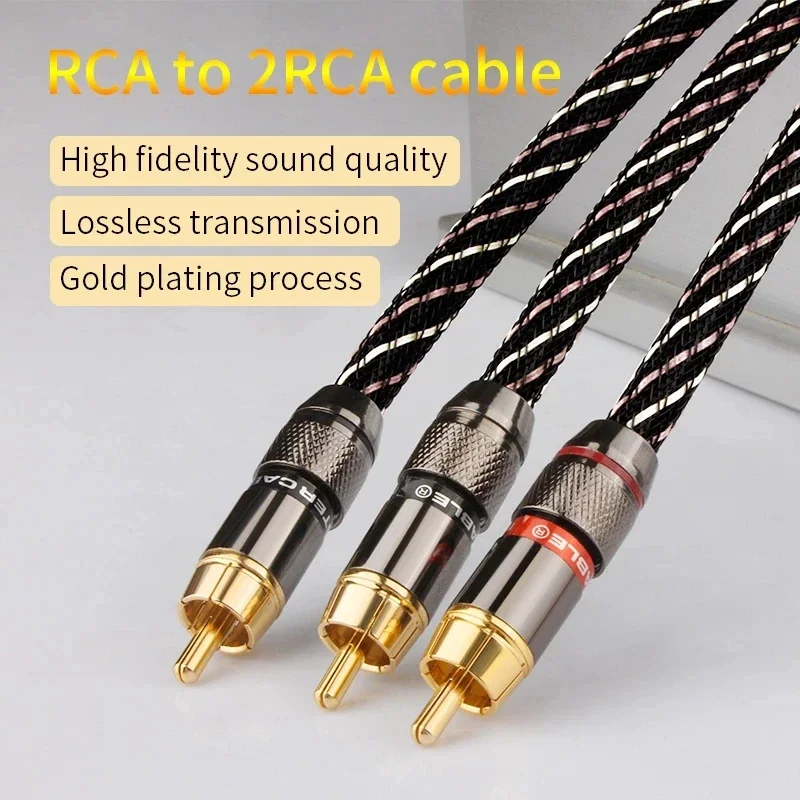 Cable RCA Cables de audio de alta fidelidad Conector de clavija de vídeo Cabo de alta gama para amplificador DAC DAP Electrónica de consumo chapada en oro - imagen 2