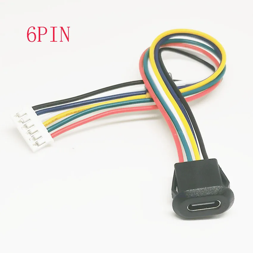 Conector de TYPE-C con hebilla, puerto de carga de alta corriente, enchufe de cargador de USB-C de 6 pines, 1/5/10 Uds. - imagen 3