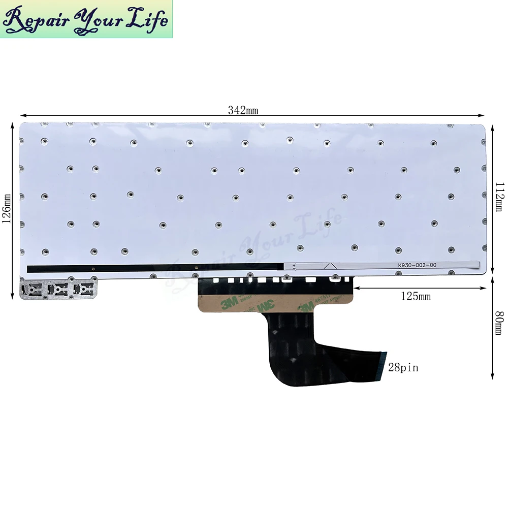 Teclado retroiluminado para portátil Inglés de EE. UU. para Azerty AZ-1511 YXT-91-71 SCDY-340-2-3 retroiluminación teclas plateadas Teclado nuevo - imagen 2