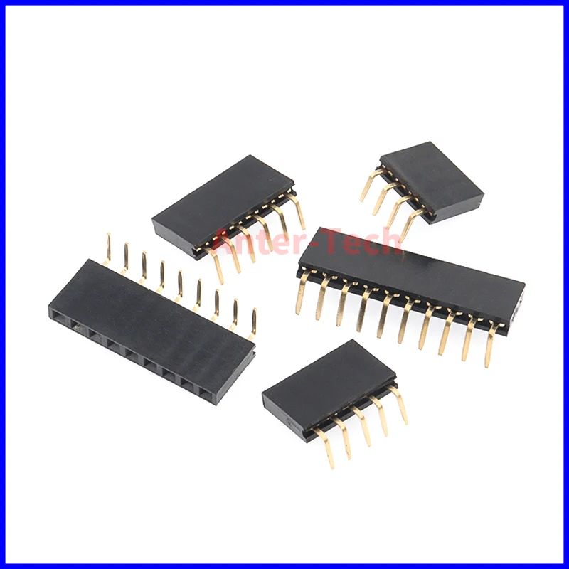 Conector hembra de ángulo recto de una sola fila, conector de tira de paso 3p/4p/6p/6p/6p, 2,54 MM, 1/2/3/4/5/6/8/10/40 pines, 10 unidades 8p/20p/40p