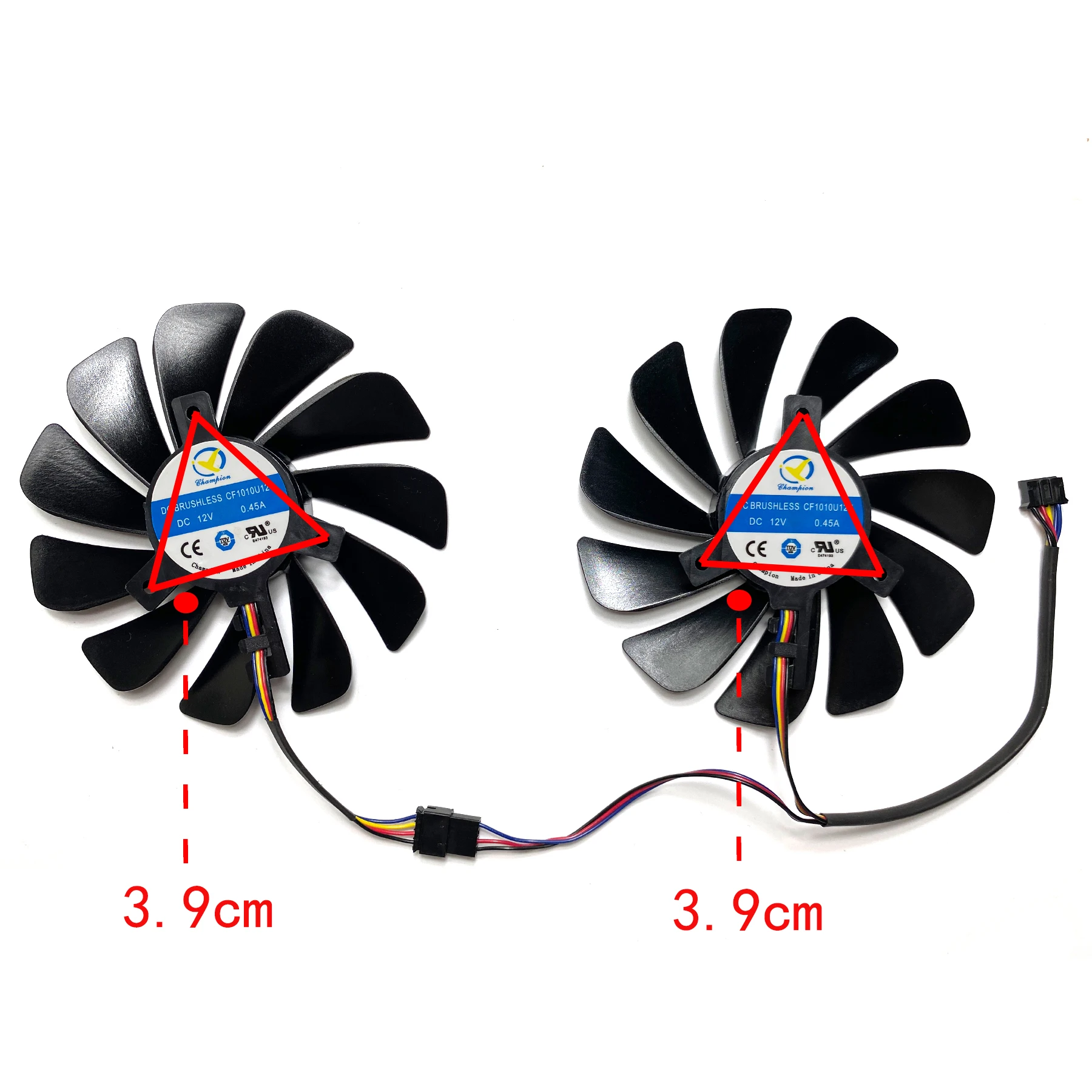 Nuevo para XFX Radeon RX580 588 590 GME 8GB Black Wolf black wolf versión tarjeta gráfica ventilador de repuesto CF1010U12S - imagen 3