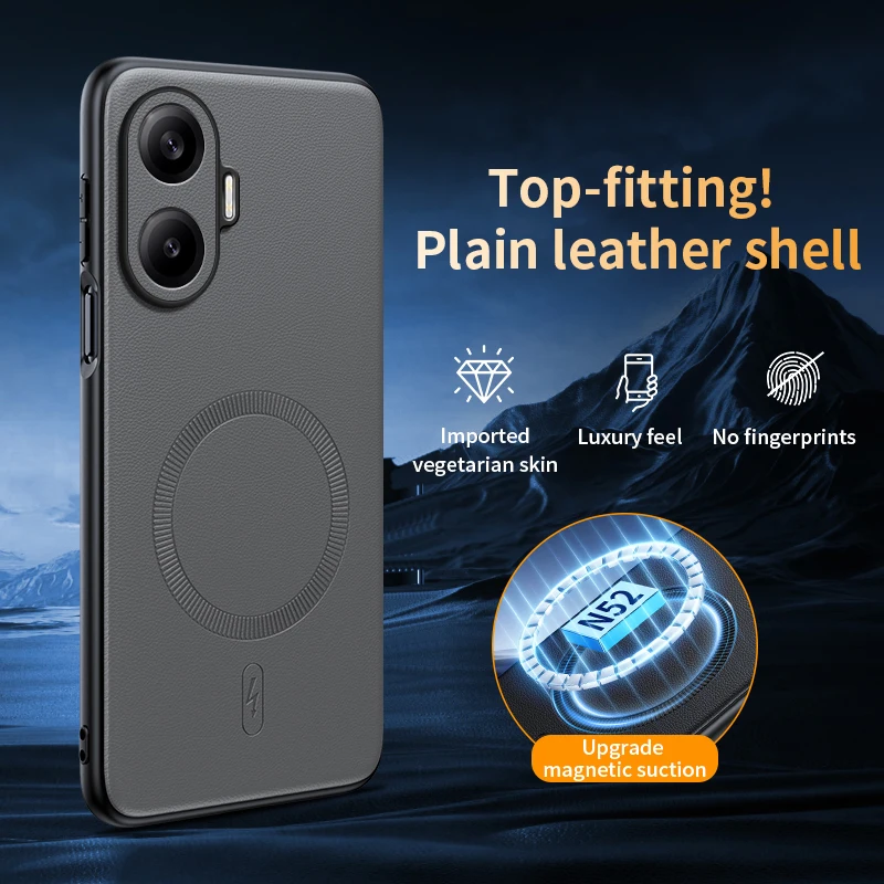 For Redmi Turbo 4 Pro Case Magnetic Leather Shield Cover High Quality Anti-Fingerprint Non-Slip PC+TPU Case - imagen 5