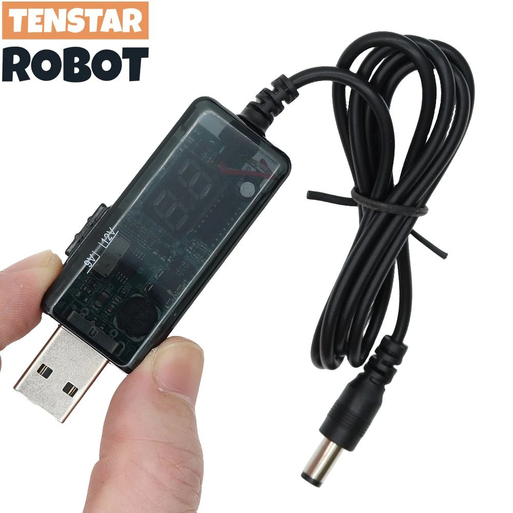 Convertidor de refuerzo USB DC 5V a 9V 12V Cable convertidor elevador USB + conector de 3,5x1,35mm para fuente de alimentación/cargador/convertidor de potencia - imagen 5