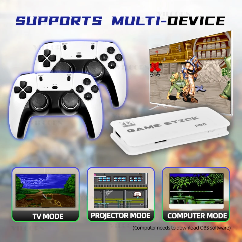 Consola de videojuegos Retro M15 Game Stick 4k TV, más de 20000 juegos de mesa familiares integrados, 23 emuladores para controladores inalámbricos Arcade PS1 - imagen 3