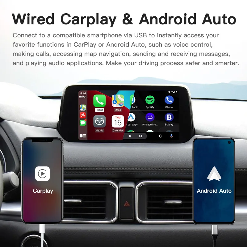 Carplay Adapter Compatible For Mazda 2/3/6/CX3/CX5/CX9/MX5 2014-2021 for Carplay Android Auto For MZD Connect System 00008FZ34 - imagen 3