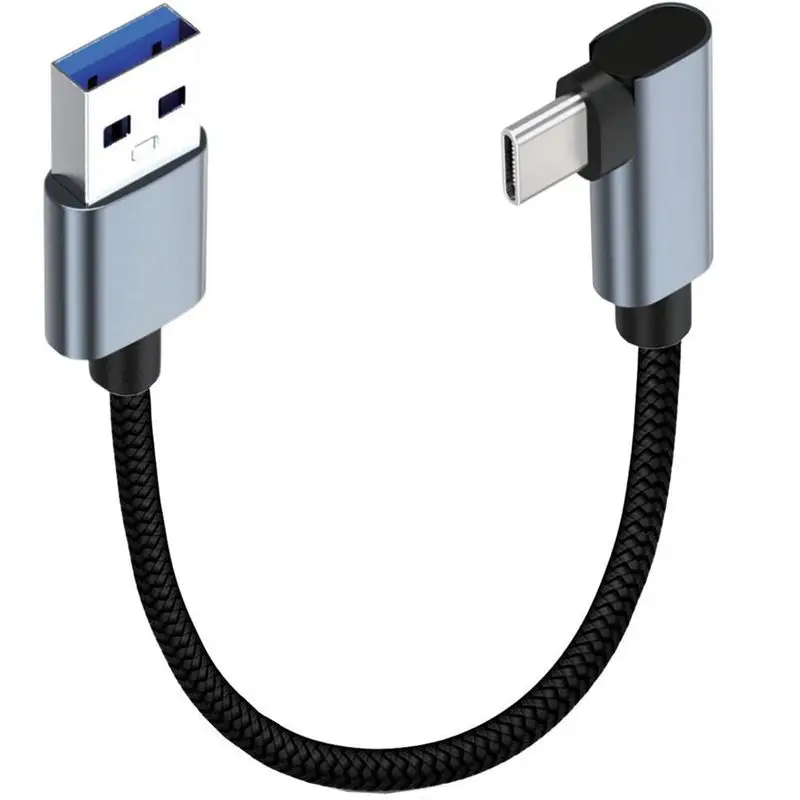 USB 3.0 (Tipo A) Macho a USB 3.1 (Tipo C) Ángulo de curvatura de 90 grados Velocidad de transmisión de 5 GB Computadora portátil Teléfono Cable de carga de datos