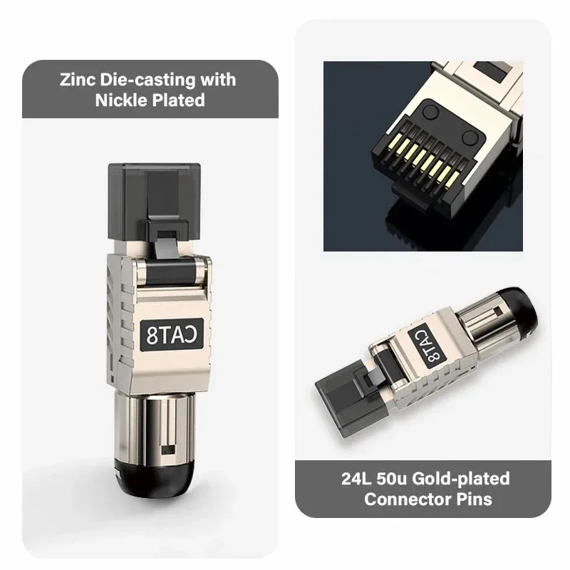 Cable de conexión Ethernet Natalink Cat8 S/FTP 22AWG Cable sólido con doble blindaje |   2000Mhz 2Ghz 40Gbps |   Red LAN Ethernet de quinta generación - imagen 5