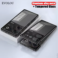 Funda de teléfono a prueba de golpes para ZTE Nubia Z60 Ultra NubiaZ60 Ultra 5G, marco de Metal de aleación de aluminio, parachoques + funda trasera de vidrio templado