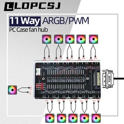Hub magnético PWM ARGB para ventiladores de PC con SATA