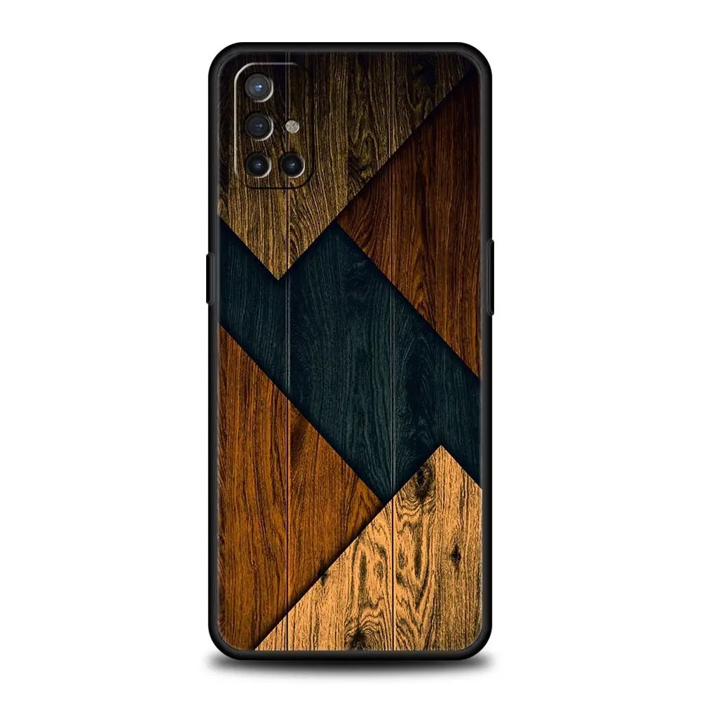 Funda de teléfono para OnePlus 12 11 10 9 Pro 9T 12R 10R 9R 9RT 10T 8T 8 7 6T 7T Nord 2T CE 2 5G N200 N10, cubierta de madera geométrica forestal - imagen 2