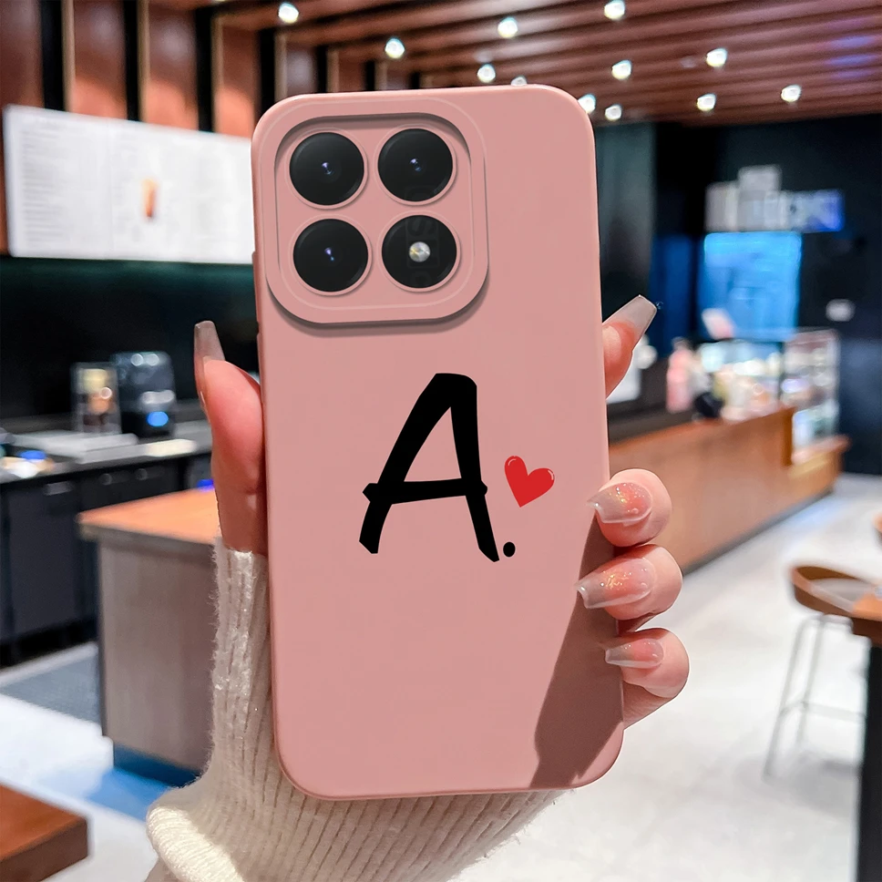 Para Xiaomi 15T 15T Pro funda de teléfono amor corazón letras protección de cámara cubierta de silicona líquida suave para Xiaomi15T carcasa a prueba de golpes - imagen 4