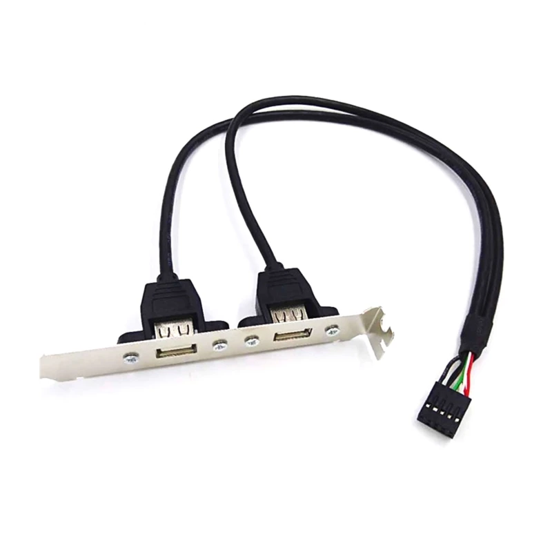 Cable extensión placa base, línea deflectora Pci trasera del chasis, 2 USB 2,0 a 9 pines, envío directo