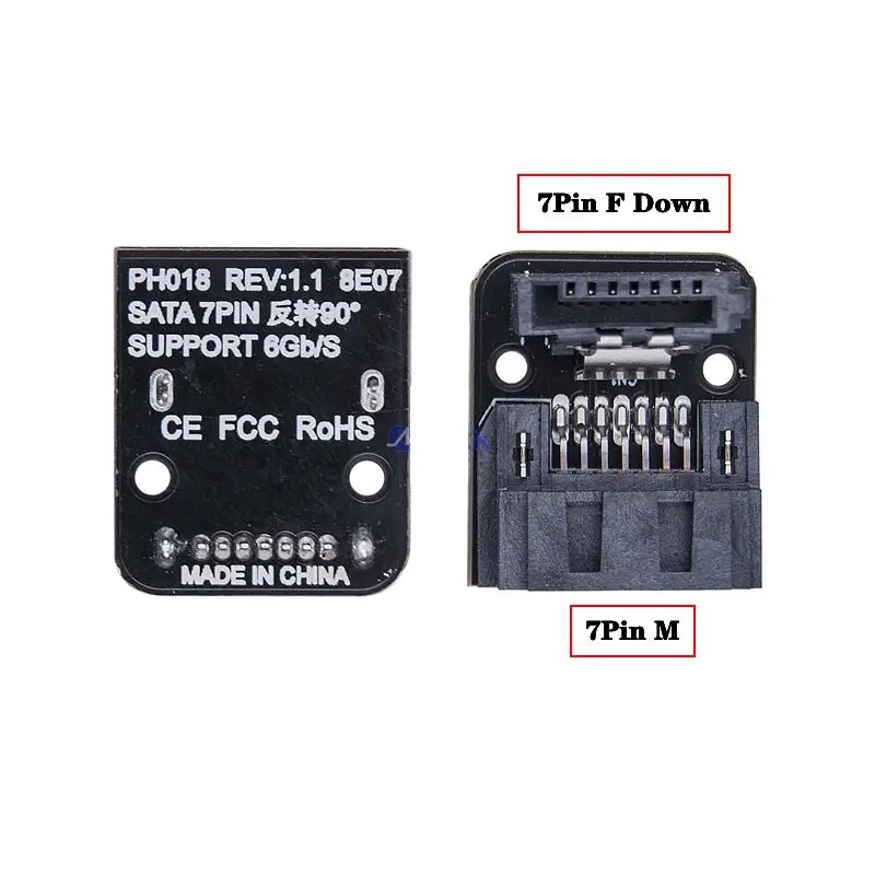 Placa base de ordenador de escritorio, interfaz SATA, inversa de tarjeta adaptadora 7 pines, junta de giro Horizontal y Vertical de 90/180 grados - imagen 3