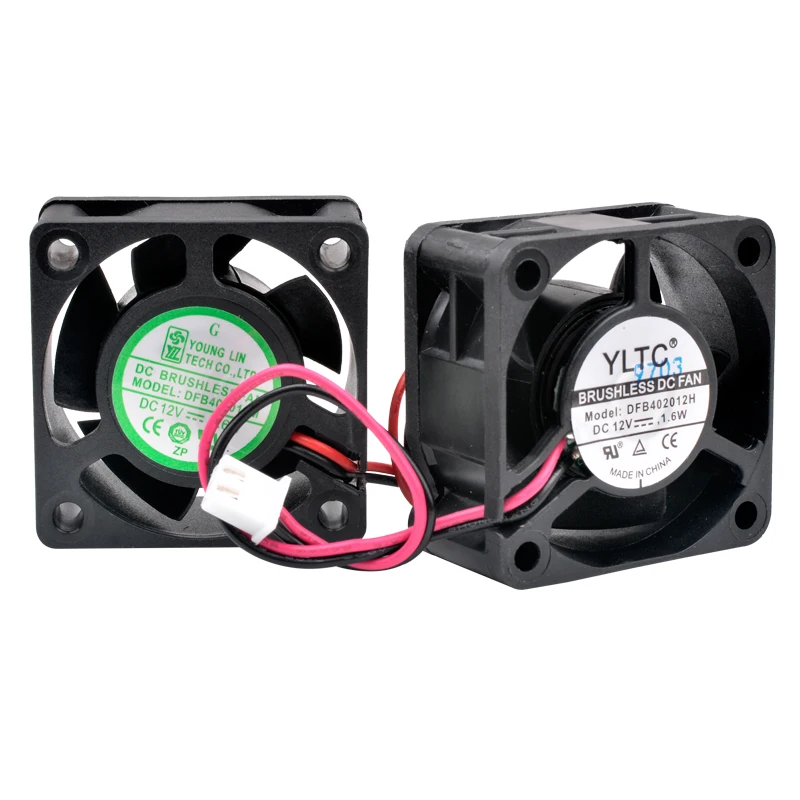 Ventilador de refrigeración de doble bola para dispositivos pequeños, fuente de alimentación 1U, DFB402012M, DFB402012H, 4cm, 40mm, 40x40x20mm, DC12V, 1,6 W, 2 pines - imagen 5