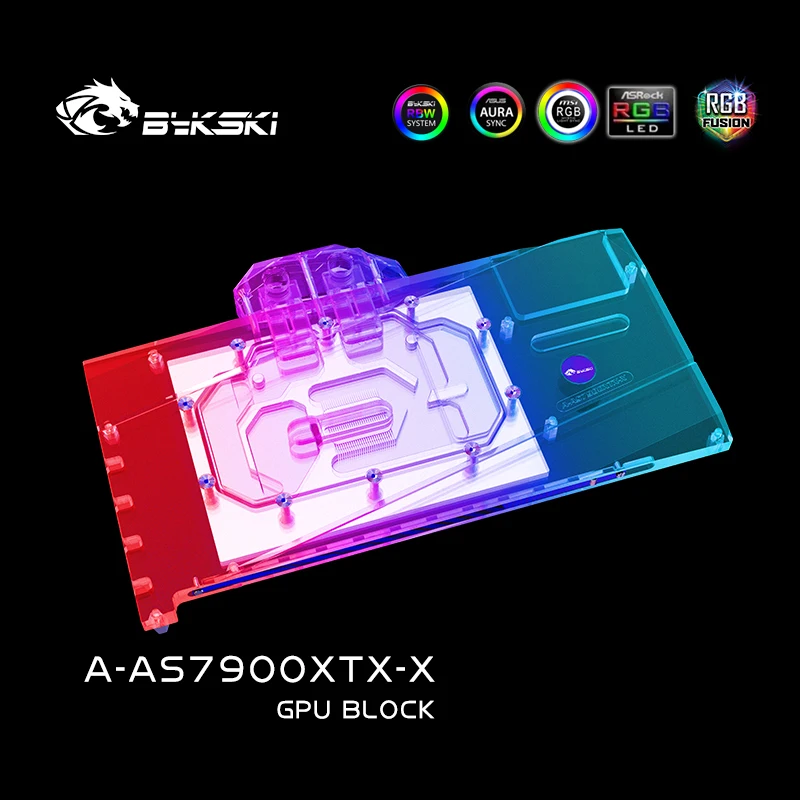 Bykski-bloque de agua para ASUS TUF Radeon RX 7900 XT / XTX GAMING OC GPU Card/radiador de refrigeración de cobre RGB AURA/ A-AS7900XTX-X - imagen 5