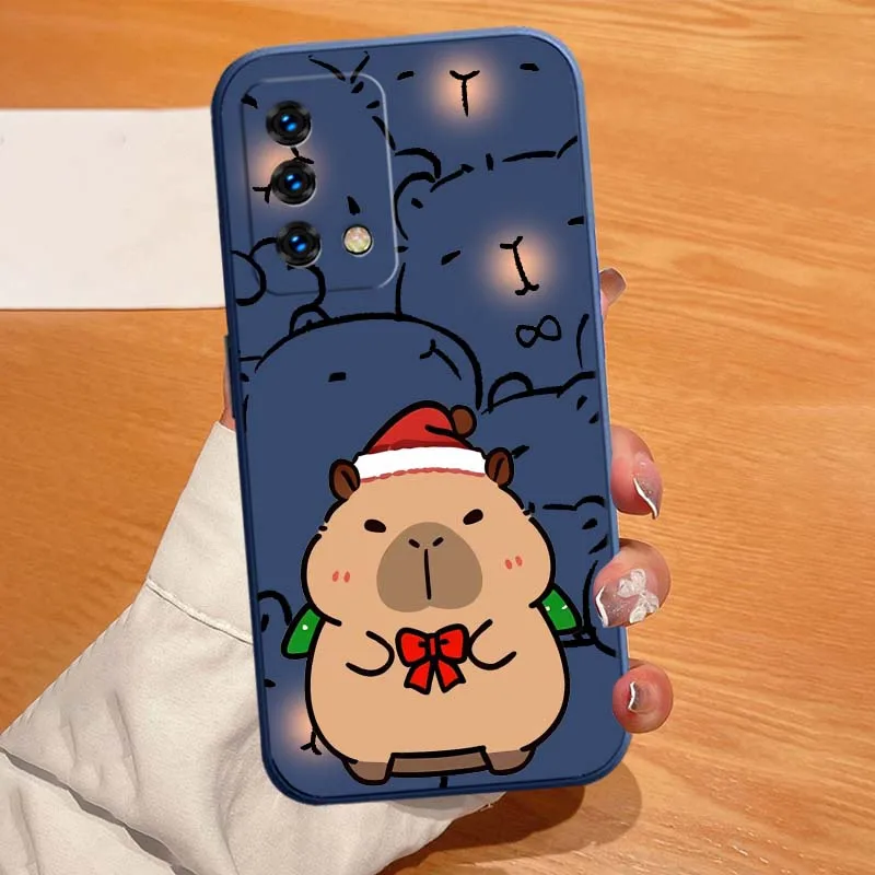 Capibara dibujos animados lindo para OPPO Ace2 A98 A96 A95 A94 A92 A9 A80 A78 A77 A76 A74 A73 A72 A60 A6 Pro funda de teléfono - imagen 2