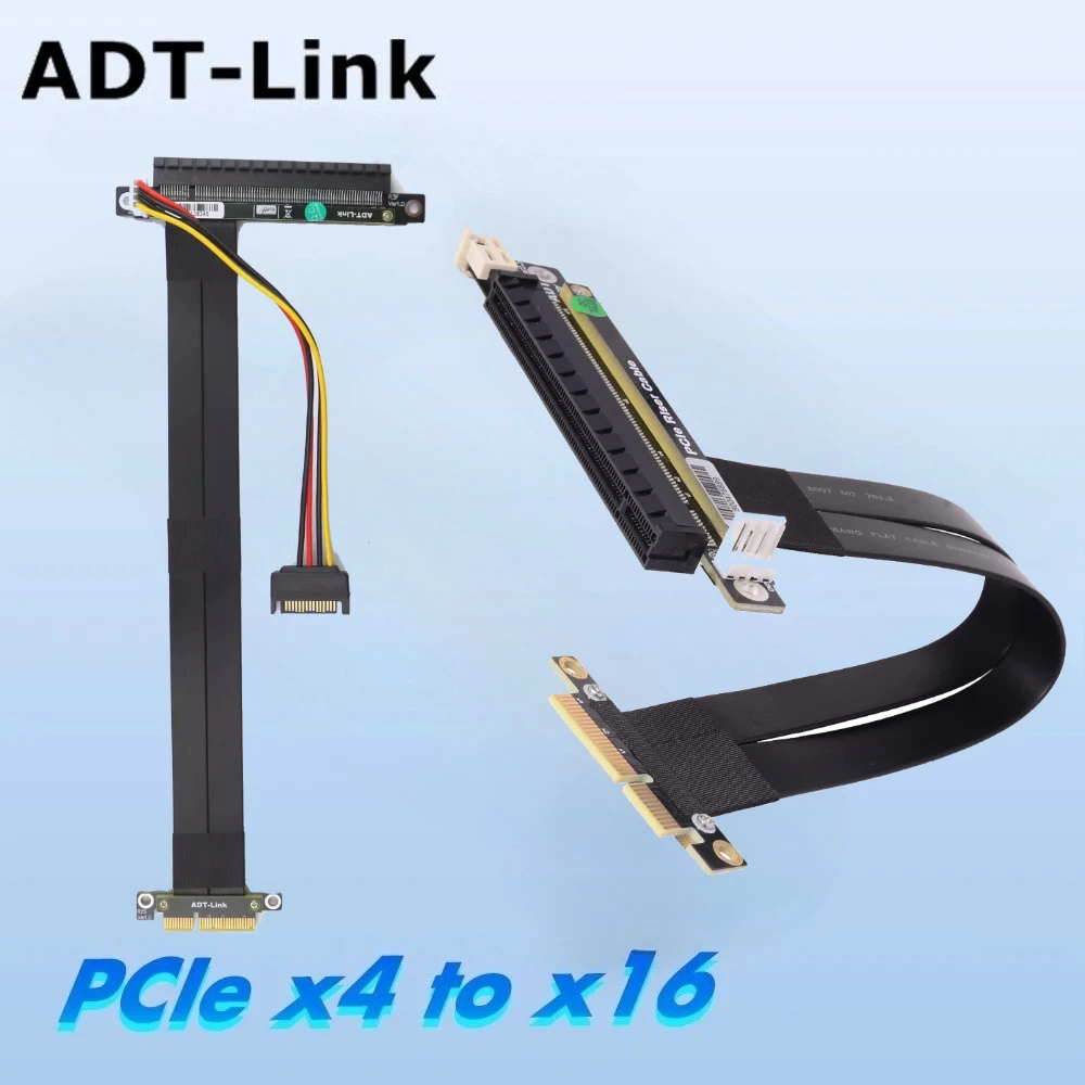 PCIE Riser PCI E 4x 16x Cable PCI Express Riser Card PCIe X4 a X16 3,0 GEN3 Cable de extensión adaptador convertidor SSD GPU