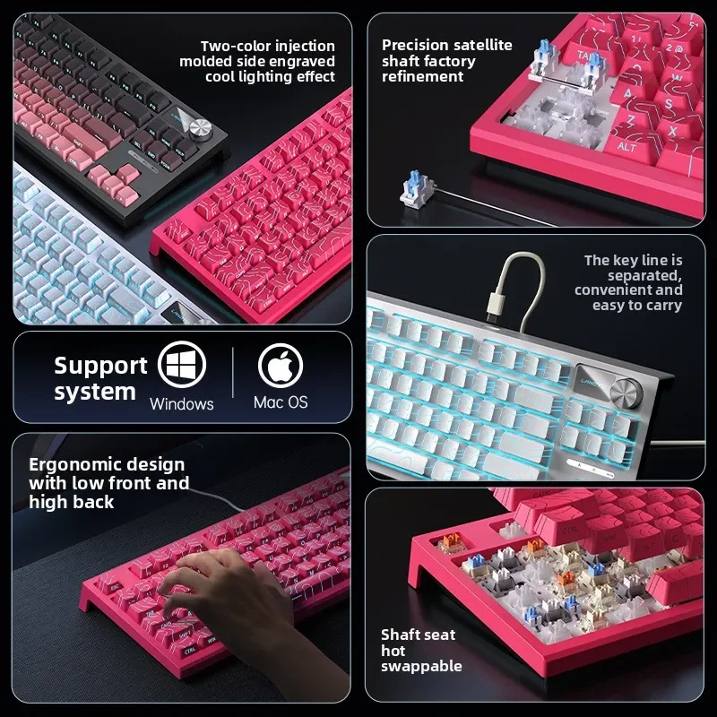 SUMREDA TL84 Teclado mecánico de línea de contorno con cable grabado lateral intercambiable en caliente personalizado para juegos de deportes y trabajo de oficina - imagen 4