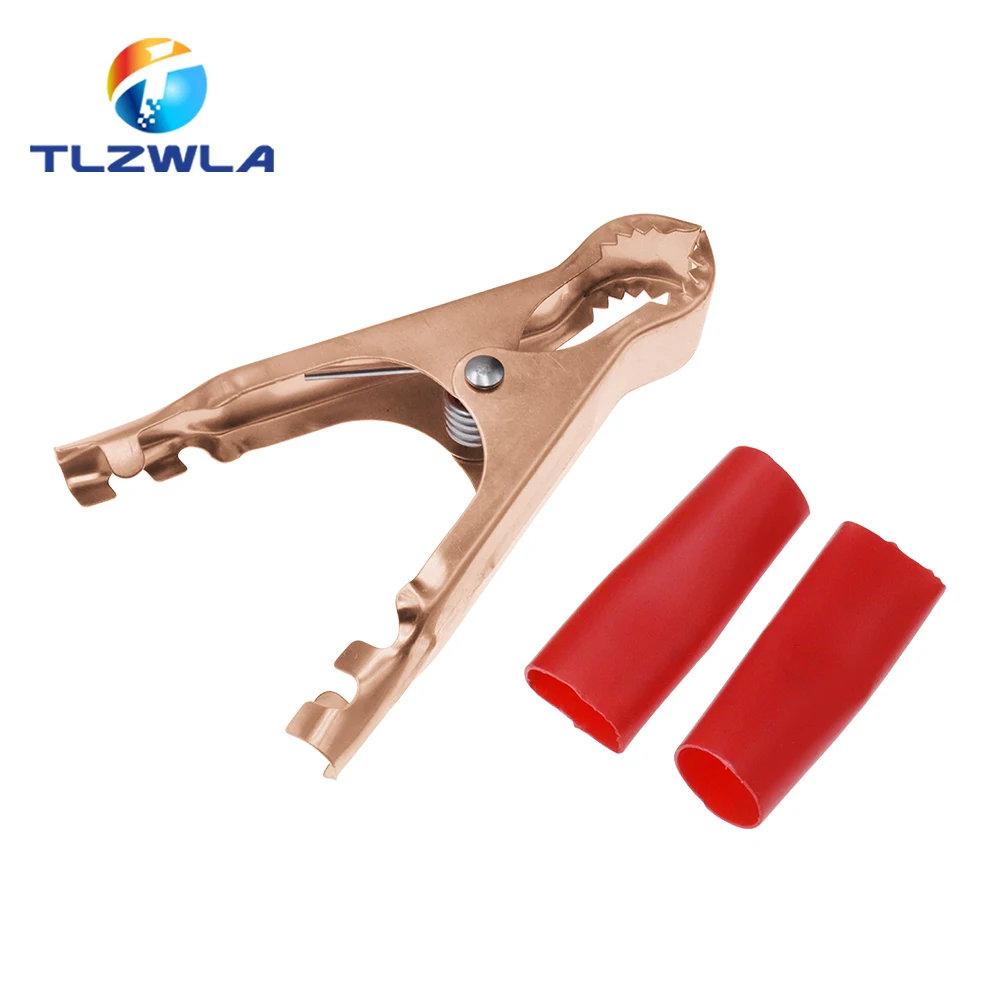 2 uds 50A rojo + negro 80mm cocodrilo coche caravana Van batería prueba Clips de plomo mejor promoción pinzas de cocodrilo - imagen 3