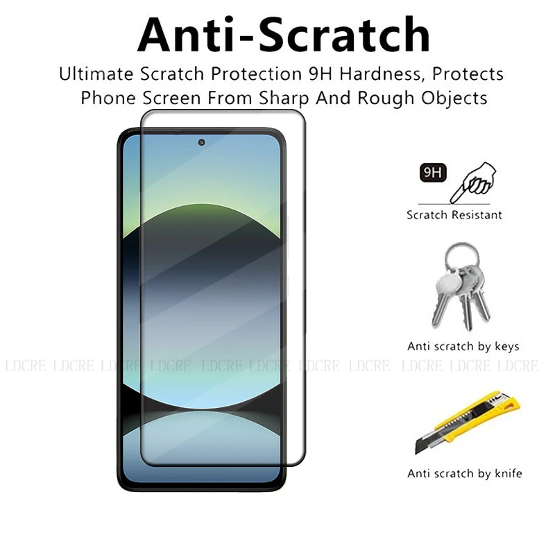 4 Uds para Redmi Note 14 4G vidrio Redmi Note 14 4G vidrio templado pegamento de cubierta completa 9H HD para Protector de pantalla Xiaomi Redmi Note 14 - imagen 2