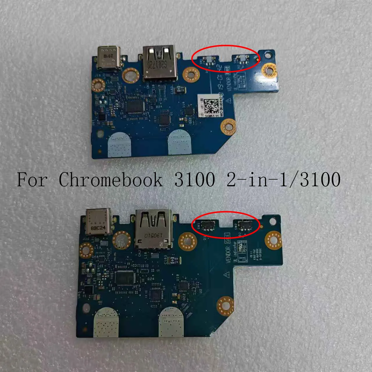 Para Dell Chromebook 3100 portátil reemplazar placa USB G61M2 RJ2NM LS-G851P 100% completamente probado