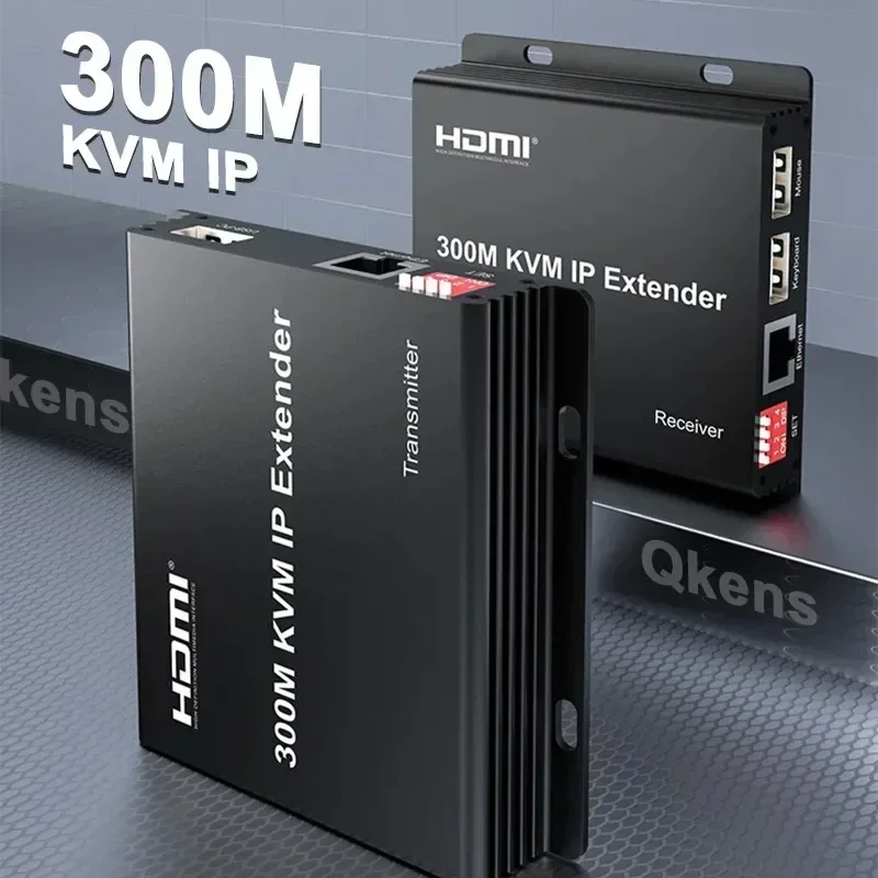 Extensor IP HDMI de 300M sobre Cable Ethernet Rj45 Cat5e Cat6, receptor transmisor de vídeo, extensor IP KVM de 300m para teclado y ratón de PC