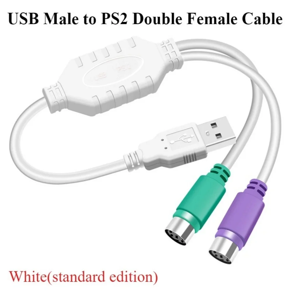 Adaptador de Cable USB macho a PS2 hembra Dual, convertidor USB a dos PS/2 para teclado, ratón, Cables de ordenador, adaptador de conectores