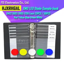20 valores 600/1200 Uds SMD LED libro de muestra de diodo 0402 0603 0805 1206 rojo amarillo azul verde blanco lámpara emisora de luz cuenta 20 valores