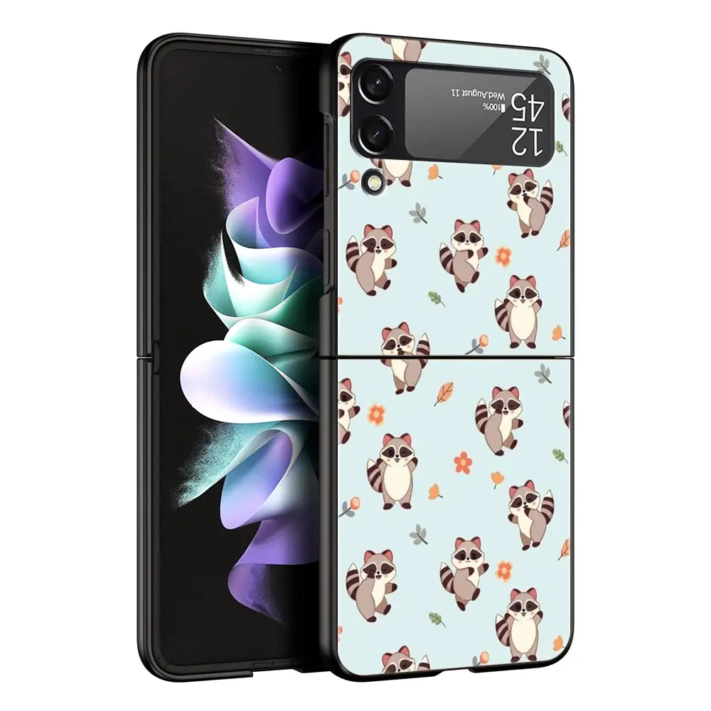Funda de teléfono Raccoon para Samsung Galaxy Z Flip3 Flip4 Flip5, carcasa para Z Flip 3 4 5 6 7, funda trasera plegable dura - imagen 4