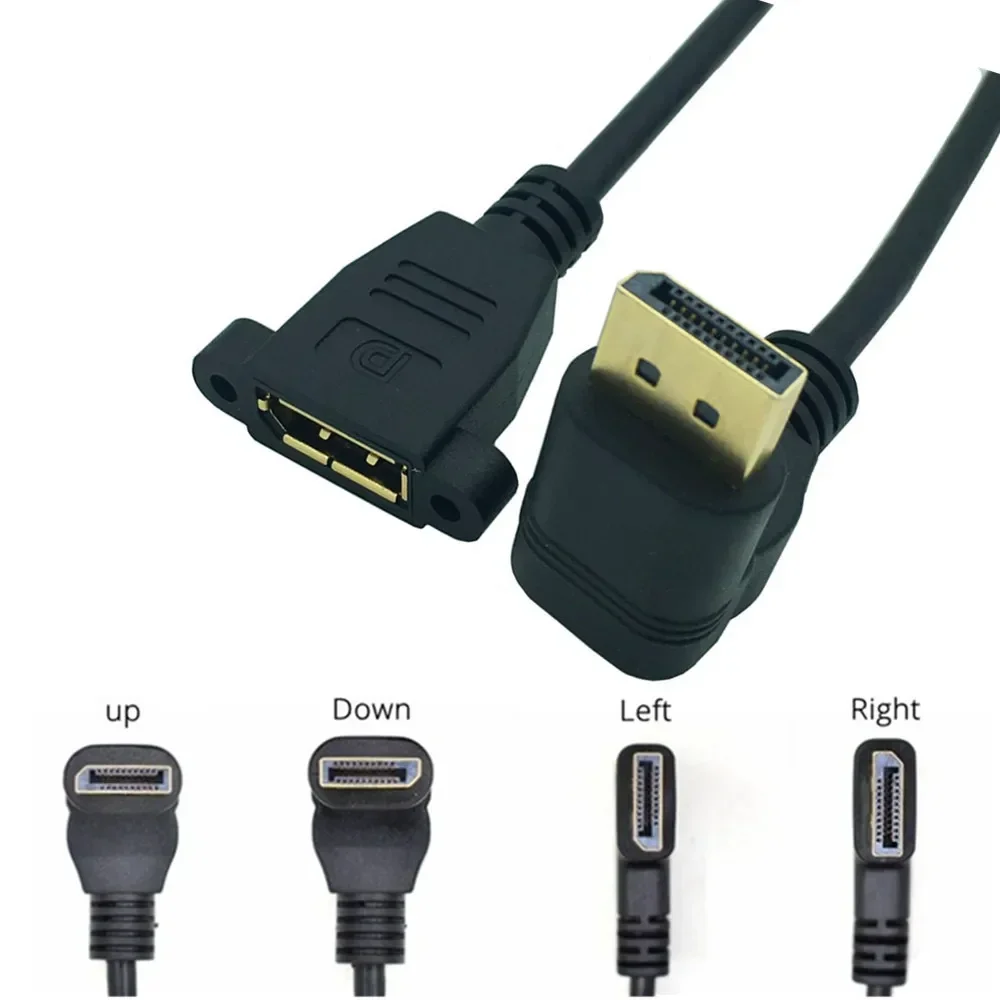 Cable de montaje en panel de extensión DisplayPort de 30 cm y 20 pines - DP a DisplayPort - Macho a hembra para cable de extensión de audio y vídeo