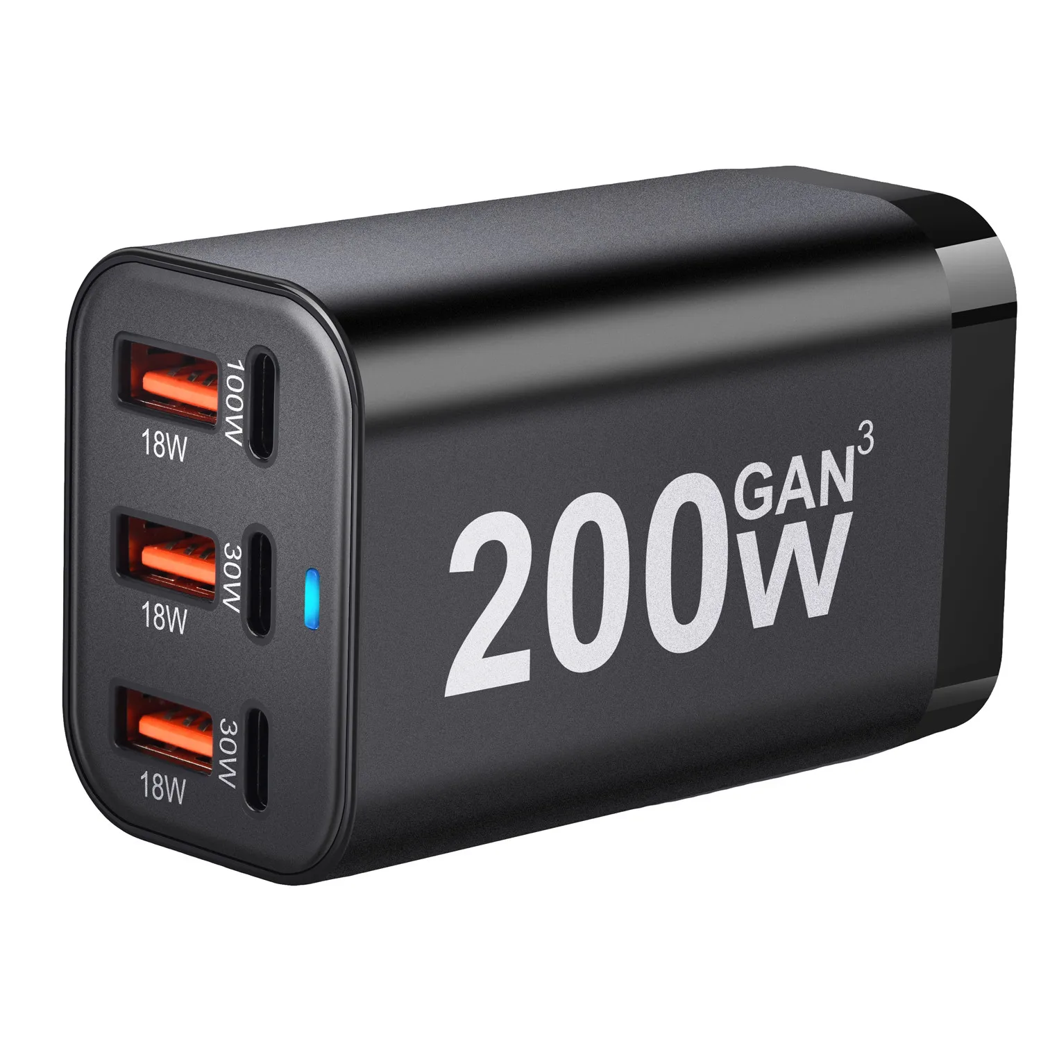 Cargador GaN de 200W, cargador PD USB C de 6 puertos, carga rápida 3,0 USB tipo C, cargador USB para teléfono móvil, Samsung y iPhone - imagen 3