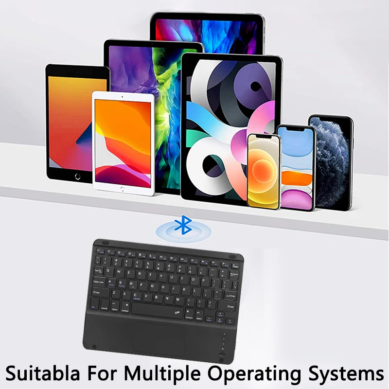 Español Teclado inalámbrico con Bluetooth para tableta, panel táctil para IOS, Android, Windows, iPad, Samsung, XIAOMI, HUAWEI - imagen 2
