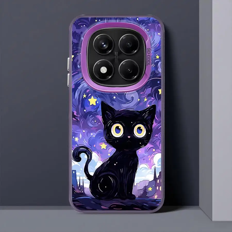 Funda de gato cielo estrellado para Xiaomi Redmi Note 10Lite 14 Pro Plus 11s 12s 9s 10s 13 12 11 funda trasera para teléfono - imagen 2