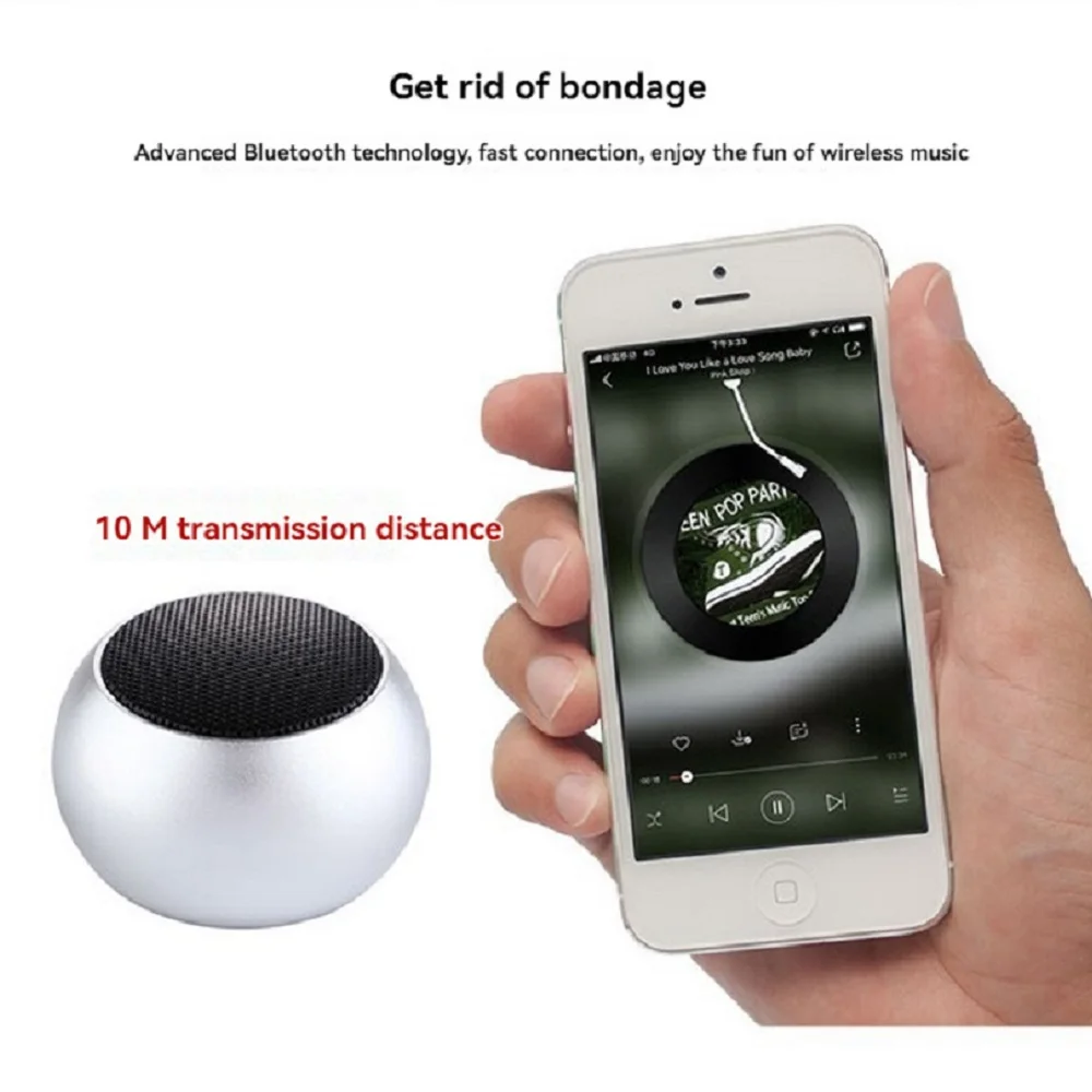 Altavoz Bluetooth inalámbrico de alta calidad, portátil, pequeña pistola de acero, Subwoofer pesado de Metal, nuevo Mini Altavoz pequeño Bluetooth para exteriores - imagen 4