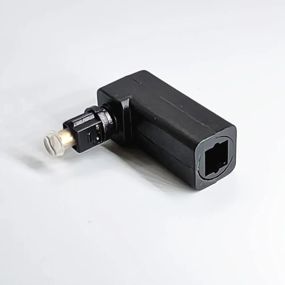 Nueva oferta, adaptador de Cable de Audio óptico Digital M/F de 90 grados, ángulo recto macho a hembra, rotación de 360 grados para Cable óptico Toslink