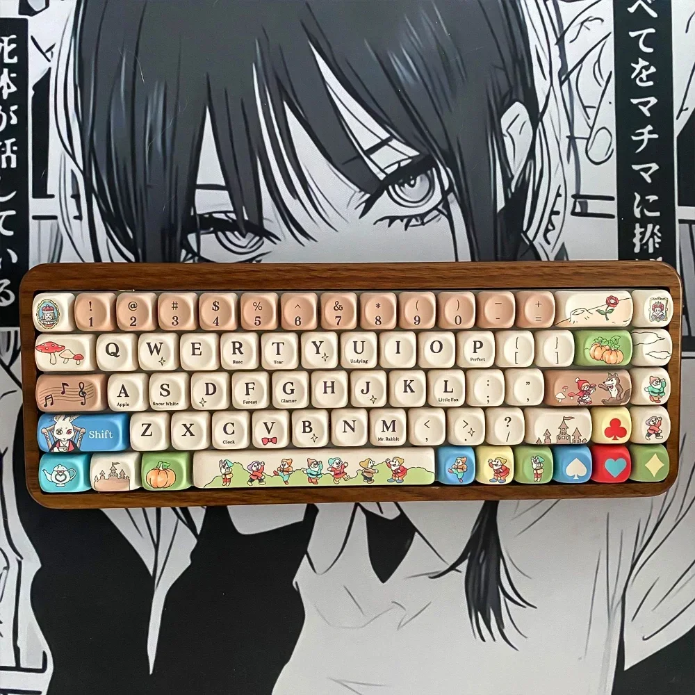 Juego de teclas MOA de 129 teclas, tinte PBT, tapa de tecla de Anime, cuento de hadas adecuado para juegos, accesorio de teclado mecánico, interruptor Mx - imagen 2